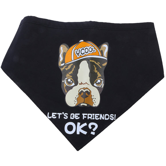 Bandana,Scarf,Black,Let's,Friend,Puppy,Accessory