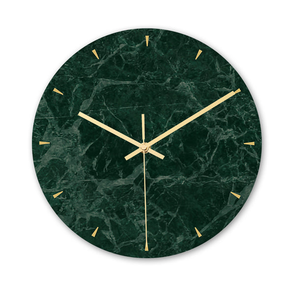 Loskii,CC009,Creative,Marble,Pattern,Clock,Clock,Quartz,Clock,Office,Decorations