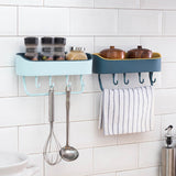 Drilling,Shower,Caddy,Hooks,Storage,Basket,Bathroom,Shelf,Mounted,Kitchen,Bathroom