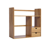 Bamboo,Strip,Office,Small,Bookshelf,Desktop,Storage,Double,Layer