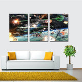 Miico,Painted,Three,Combination,Decorative,Paintings,Spaceship,Decoration