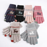 Women,Girls,Winter,Crochet,Knitted,Gloves,Touch,Screen,Printing,Mittens