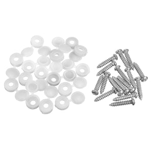 16Pcs,Licence,Number,Plate,Phillips,Tapping,Screw,Hinged,White,Cover