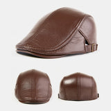 Genuine,Leather,Outdoor,Winter,Autumn,Leather,Forward,Beret