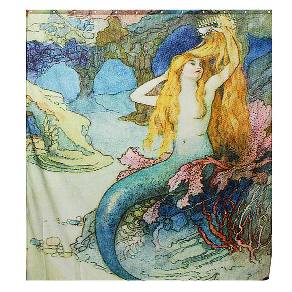 180x165cm,Custom,Mermaid,Beautiful,Scene,Waterproof,Fabric,Shower,Curtain