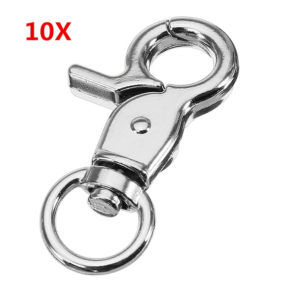 10Pcs,Silver,Alloy,Swivel,Lobster,Clasp,Round