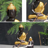 Ceramic,Buddha,Incense,Statue,Buddhist,Smoke,Backflow,Censer,Burner,Holder,Decor