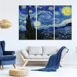 Modern,Spray,Painting,Decorative,Painting,Hotel,Canvas,Painting,Mural,Triple,Starry