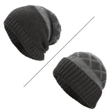 Winter,Plaid,Fleecy,Curlable,Beanie,Outdoor,Slouch,Double,Layers,Knitted