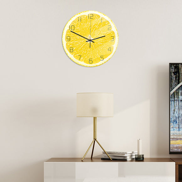 Loskii,CC094,Creative,Lemon,Clock,Clock,Quartz,Clock,Office,Decorations