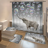 Printing,Bubbles,Elephant,Waterproof,Bathroom,Shower,Curtain,Toilet,Cover,Floor