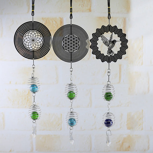Chime,Hanging,Ornament,Spinner,Spiral,Rotating,Crystal,Decor