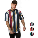 Fashion,Men's,Loose,Stripes,Printing,Short,Sleeve,Breathable,Comfortable,Sports,Hiking