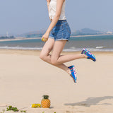 Summer,Women,Woven,Breathable,Hollows,Casual,Beach,Flats,Mixed,Colors,Shoes