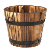 Wooden,Round,Waves,Barrel,Planter,Flower,Office,Garden,Wedding,Decor