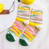 Women,Cotton,Striped,Athletic,Socks,Outdoor,Elastic