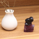 Carved,Rainbow,Fluorite,Squirrel,Natural,Quartz,Crystal,Skull,Healing,Decorations"