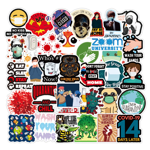 50pcs,Epidemic,Prevention,Window,Background,Suitcases,Computers,Healthcare,Sticker,Floor,Decor