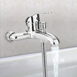 Chrome,Bathroom,Mixer,Faucet,Bathtub,Shower,Mixing,Vavle,Spout,Mount