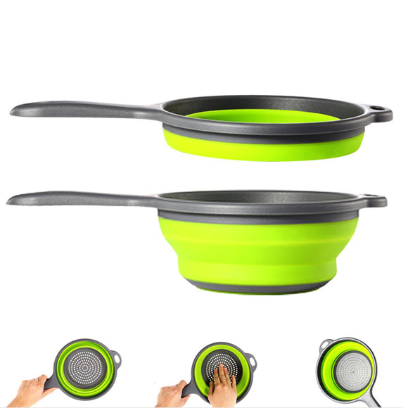 Folding,Collapsible,Fruit,Vegetable,Strainer,Handle,Colander,Draining,Basket,Camping,Picnic