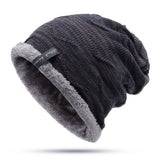 Velvet,Knitted,Stripe,Beanie,Outdoor,Winter,Skullcap,Beanies