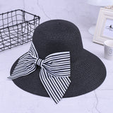 Fashion,Outdoor,Summer,Protection,Brimmed,Floppy,Bowknot,Women