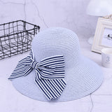 Fashion,Outdoor,Summer,Protection,Brimmed,Floppy,Bowknot,Women
