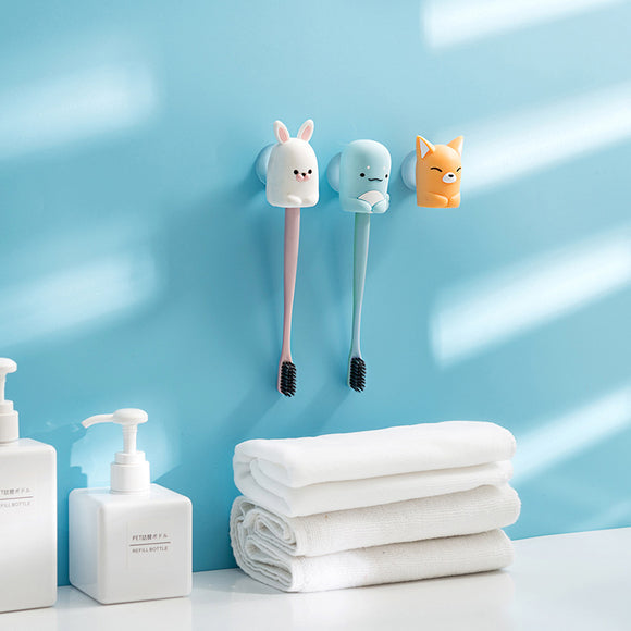 Bathroom,Animal,Shape,Waterproof,Powerful,Suction,Silicone,Toothbrush,Holder