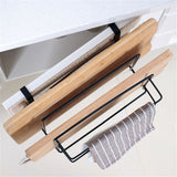 Kitchen,Double,Layer,Towel,Hanging,Holder,Cabinets,Shelf,Chopping,Board,Storage