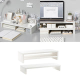 Wooden,Monitor,Stand,Desktop,Storage,Shelf,Laptop,Stand,Computer,Screen,Riser,Holder,Organizer,White