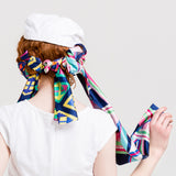 Women,Business,Scarves,Graphic,Print,Neckerchief,Satin,Scarf,Headscarf,Female