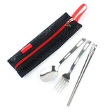 Portable,Outdoor,Camping,Picnic,Stainless,Steel,Spoon,Chopsticks,Tableware