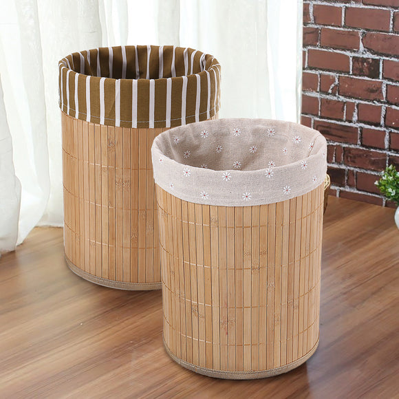 Bamboo,Trash,Foldable,Wastebasket,Garbage,Waste,Office,Study,Bathroom,Living