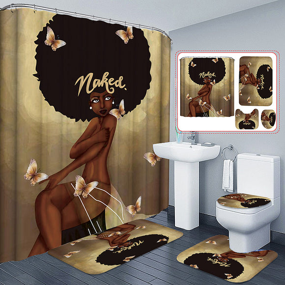 African,Exploding,Pattern,Shower,Curtain,Waterproof,Bathroom,Pedestal,Toilet,Cover