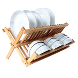 Bamboo,Drainer,holder,Stand,Plate,Drying,Storage,Kitchen