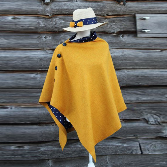 Yellow,Polka,Harris,Tweed,Women,Shawl