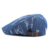 Unisex,Women,Denim,Jeans,Washed,Beret,Casual,Duckbill,Buckle,Adjustable,Cabbie