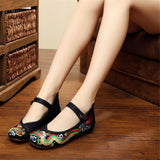 Handmade,Summer,Women,Comfort,Canvas,Slippers,Dragon,Embroidery,Chinese,Beijing,Slide,Shoes,Ladies