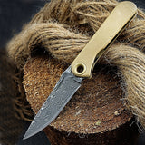 OUTDOORS,Keychain,Fodling,Knife,Camping,Damascus,Steel,Blade,Pocket,Knife,Tactical,Multi,Fruit,Tools