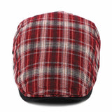 Unisex,Casual,Outdoor,Adjustable,Plaid,Pattern,Cotton,Beret,Peaked