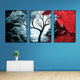 Miico,Painted,Three,Combination,Decorative,Paintings,Botanic,Decoration