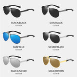Men's,Metal,Large,Frame,Sunglasses,Mirror,Driver,Polarized,Sunglasses