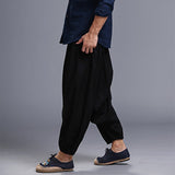 Loose,Crotch,Pants,Casual,Harem,Pants,Elastic,Cotton,Linen,Bloomers,Trousers