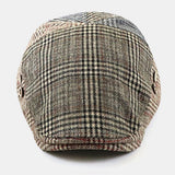 British,Style,Retro,Lattice,Stripe,Pattern,Casual,Forward,Beret