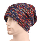 Stripe,Beanies,Solid,Velvet,Lining,Winter,Bonnet,Skullies