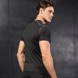 YUERLIAN,Fitness,Tight,Tennis,Soccer,Jersey,Demix,Sportswear,Quick,Compression,Men's,Short,Sleeve,Running,Shirt