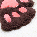 Women,Girls,Fluffy,Plush,Fingerless,Gloves,Glove,Winter,Mittens