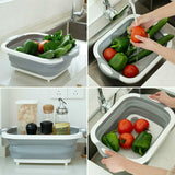 Foldable,Multifunctional,Board,Fruit,Vegetables,Drain,Storage,Basket