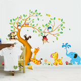 Removable,Jungle,Animals,Sticker,Monkey,Decal,Nursery,Decorations