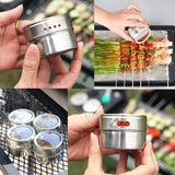 12Pcs,Stainless,Steel,Spice,Organizer,Storage,Container,Clear,Kitchen